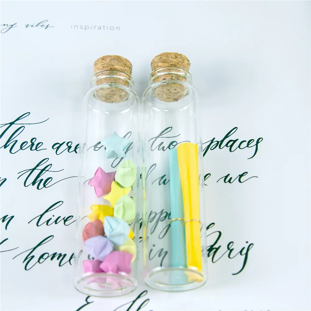 

50Pcs 55ml Small Cute Clear Glass Container with Corks Candy and Food Pot Refillable Jars Cosmetics Gifts Bottles