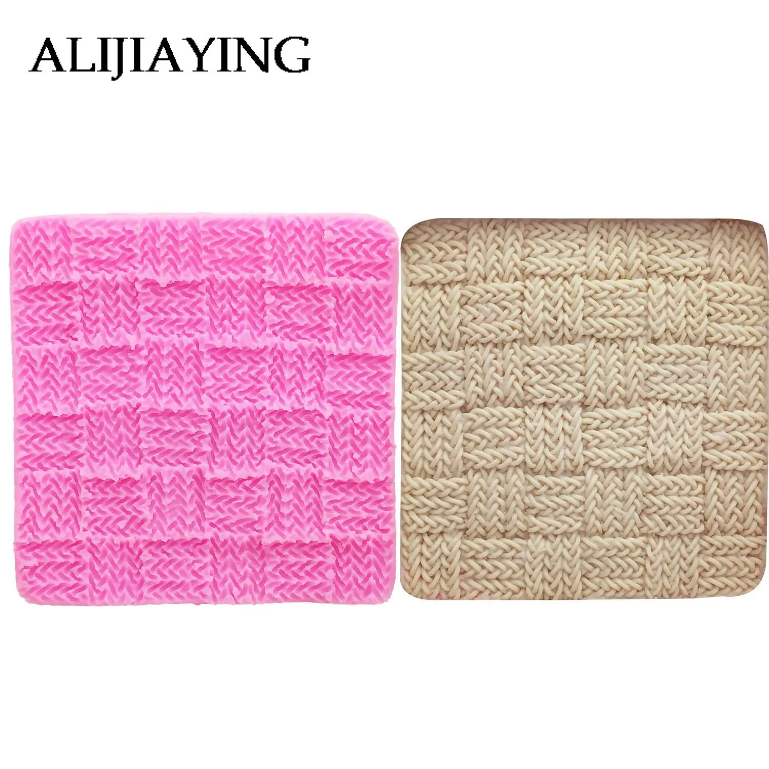 M1116 knitting Wool lace pattern Fondant silicone molds knit printing pad texture template cake decorating kitchen baking tools