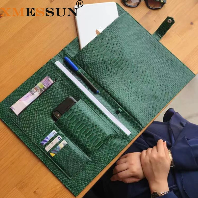 XMESSUN Fashion Customized Folders File Laptop Embrossed Snake Pattern Pouch Bag For Macbook Air Pro 13 inch 2026 Trendy Bag