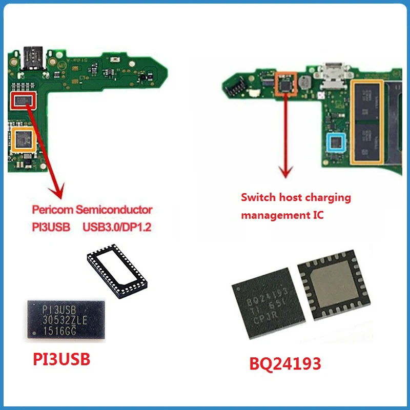 PI3USB PI3USB30532ZLE Power Charging IC BQ24193 QFN-24 Battery Management Charging Original IC Chips For Nintendo Switch Console