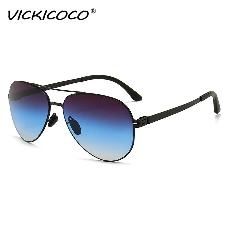 Fashion Pilot Sunglasses Men Metal Frame Men's Sunglasses 2020 Brand Polarized Light Driving Sunglasses UV400 Glass Lense Shades