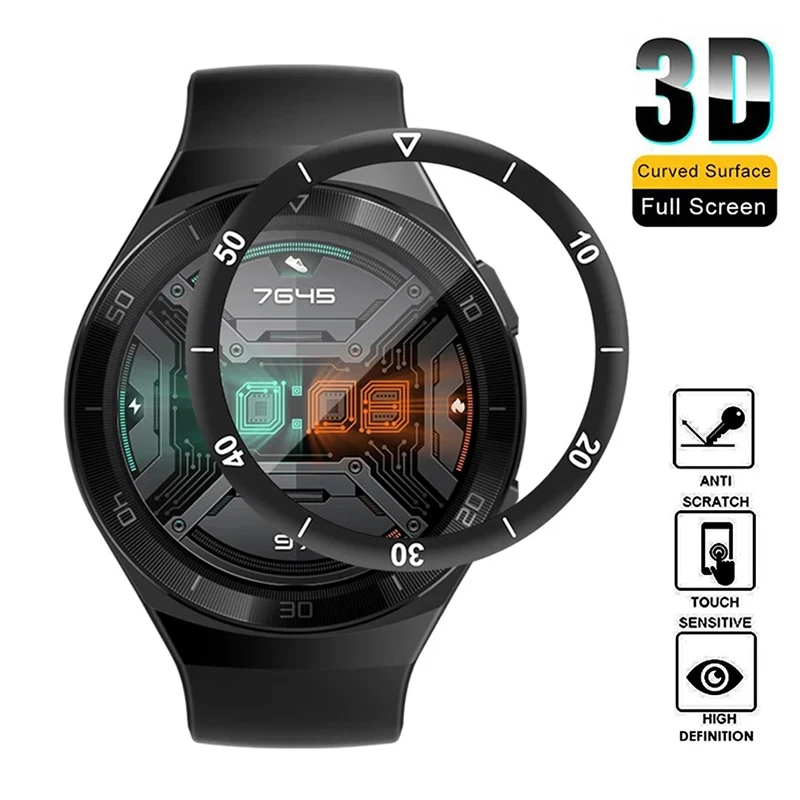 ثلاثية الأبعاد حافة منحنية فيلم واقية لهواوي ساعة GT2e التغطية الكاملة لينة HD حامي الشاشة فيلم