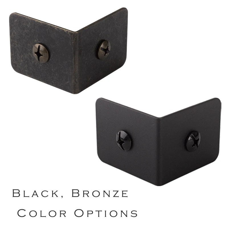 Black and Bronze Color Options Iron metal corner Bracket protector with free screws for Table or Cabinet Top Panel Leg etc