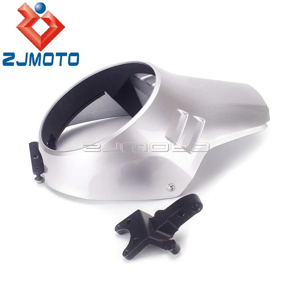 White/Silver/Black Cafe Racer Head Light Mask Headlight Fairing Front Cowl w/ Mount For BMW R Nine T Urban GS Scrambler 16-19