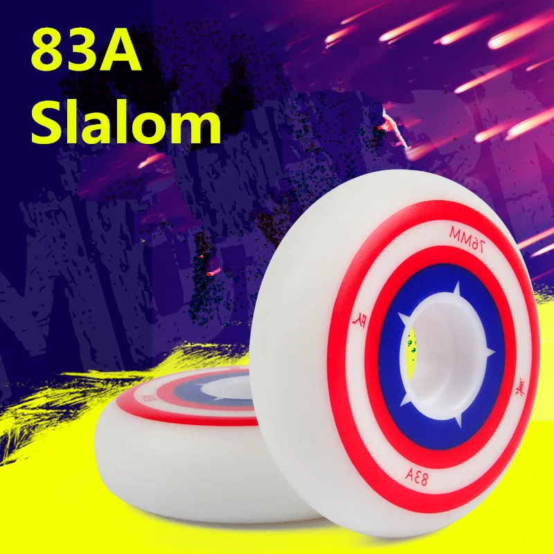 Slalom wheel with original Hyper Grip H+G inline skates wheel quality 83A durable PU FSK performance captain America 80mm rodas