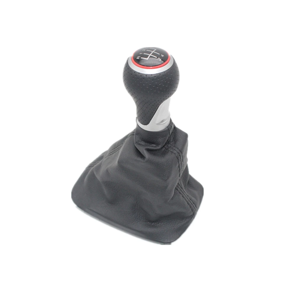 For Skoda Fabia MK1 1999 2000 2001 2002 2003 2004 2005 2006 2007 2008 Car-Styling 5 Speed Gear Stick Shift Knob Leather Boot