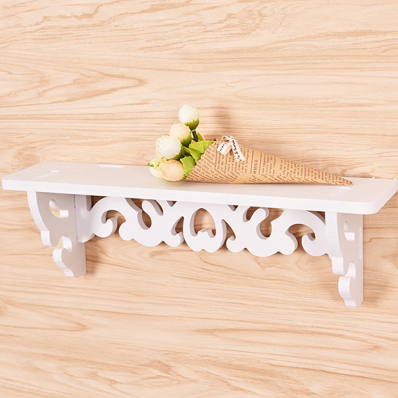 White Wall Hanging Shelf Goods Convenient Rack Storage Holder Home Bedroom Decoration Ledge Home Decor