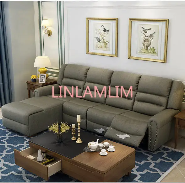 

Living Room Sofa set Home Furniture modern recliner hemp fabric sectional sofa American country muebles de sala moveis para casa