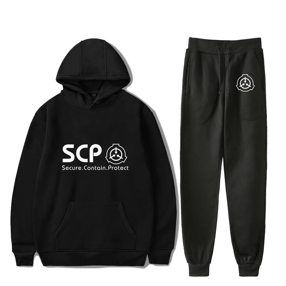 

SCP Foundation Men's Sportswear Sets Casual Tracksuit Two Piece Set Top and Pants Sweat Suit Male Sporting Suits Streetwear