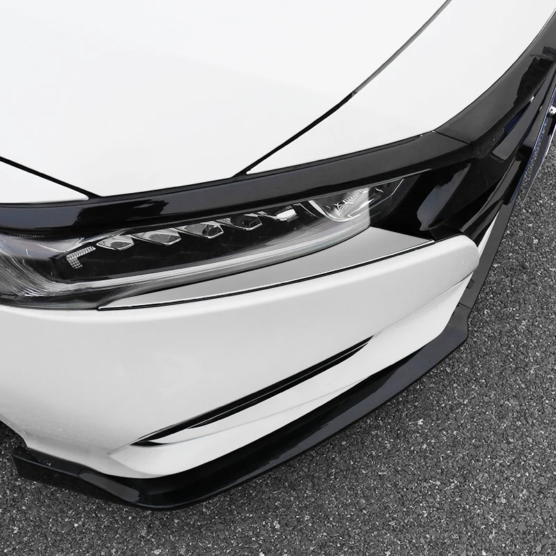 For Honda Accord 2017 2018+ 10th Stainless Steel Front Headlight Lamp Eyelid Covers Car Stylign Accessories