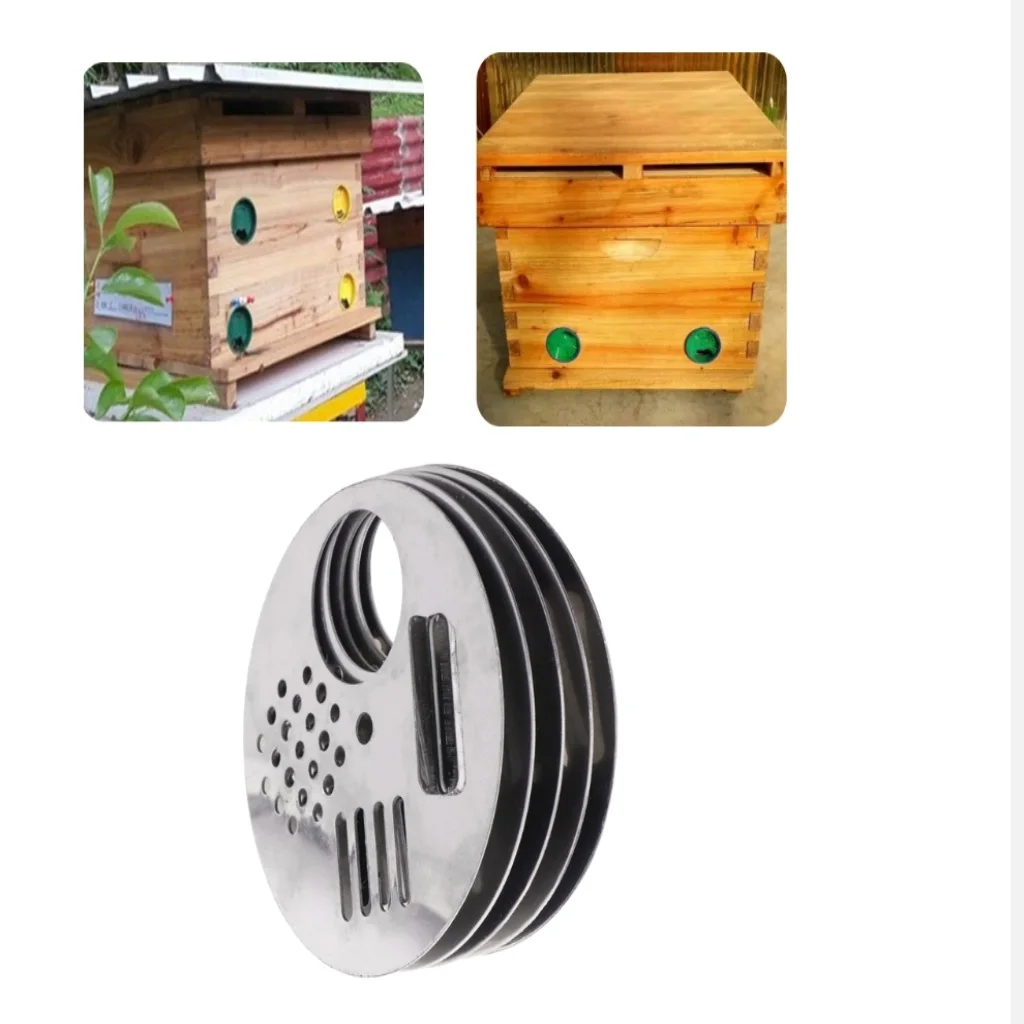 10x Bee Box Door Cage Stainless Steel  Hole Beekeeping Nest Equipment Bee Hive Entrance