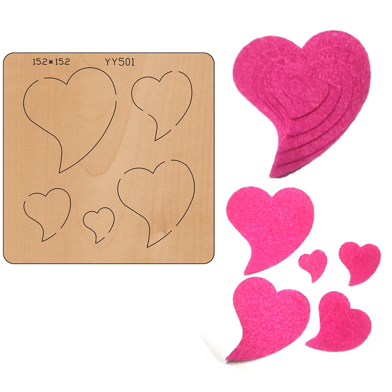 Wooden die cutting process rose flower knife mold, YY251 Heart Petal Cutting compatible with most manual die cutting dies