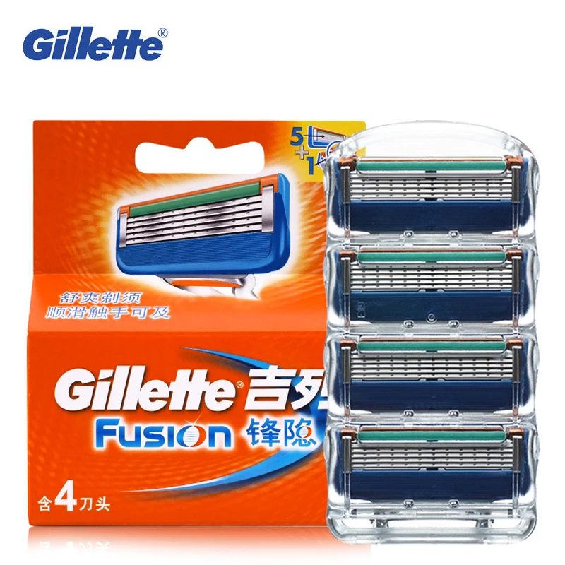 Gillette Fusion Razor Blade 5 Layers Safety Manual Shaving Head Replacement Professional Beard Shaver Blades for Man Face Care