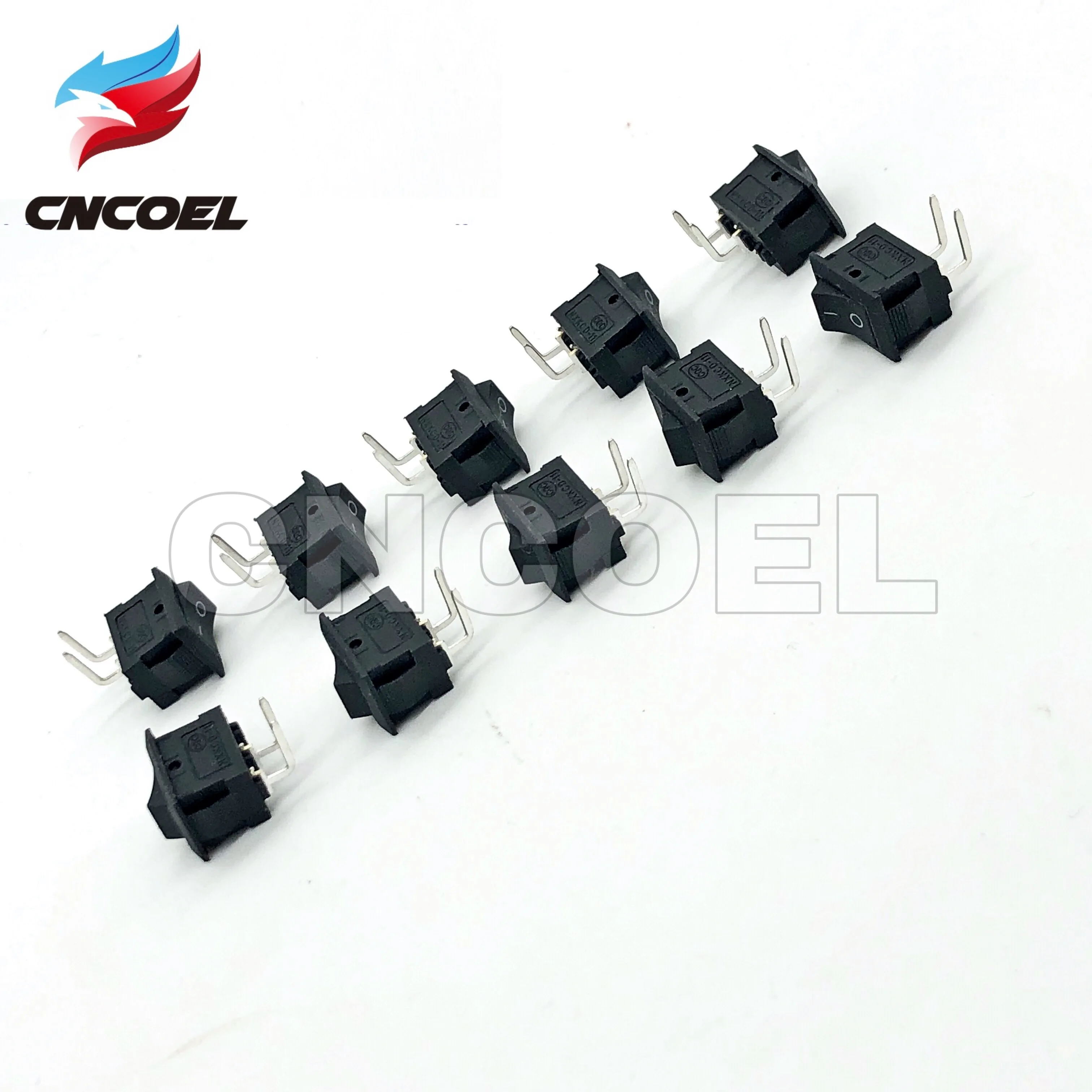 10pcs/lot Rocker switch KCD11-2P 2 Pin 2 files 90 degree Curved foot 15*10MM Push Button Mini Switch 3A 250VAC/ 6A 125VAC