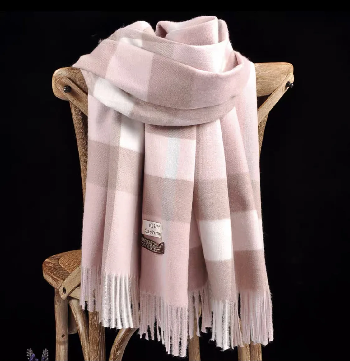 Autumn and Winter New Scarf Female British Bagh Bristled Cashmere Scarf Shawl Dual-use Thick Couple Scarf