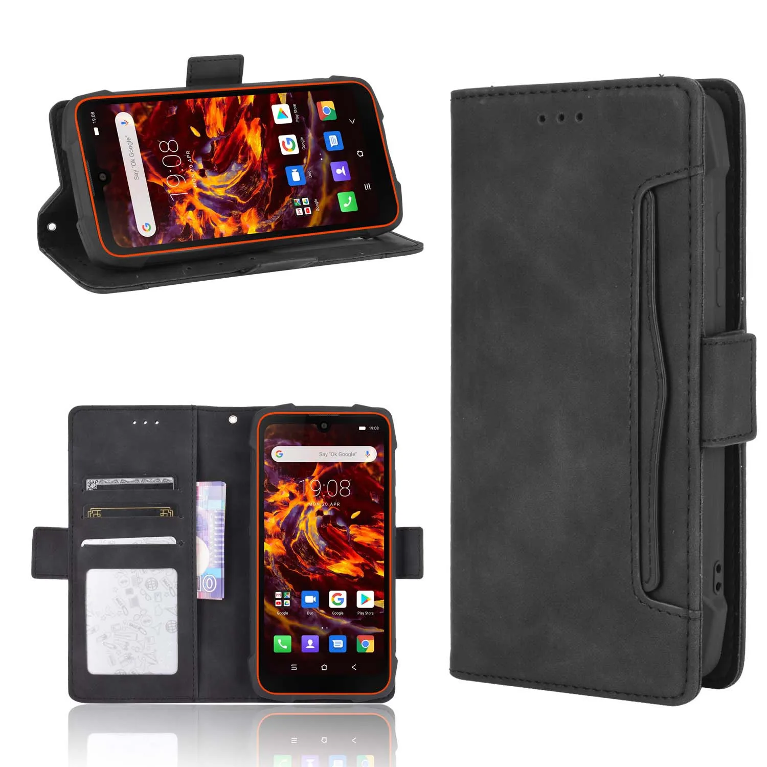 Leather phone case for Blackview BV6900 back Cover Flip card wallet with stand Retro Coque