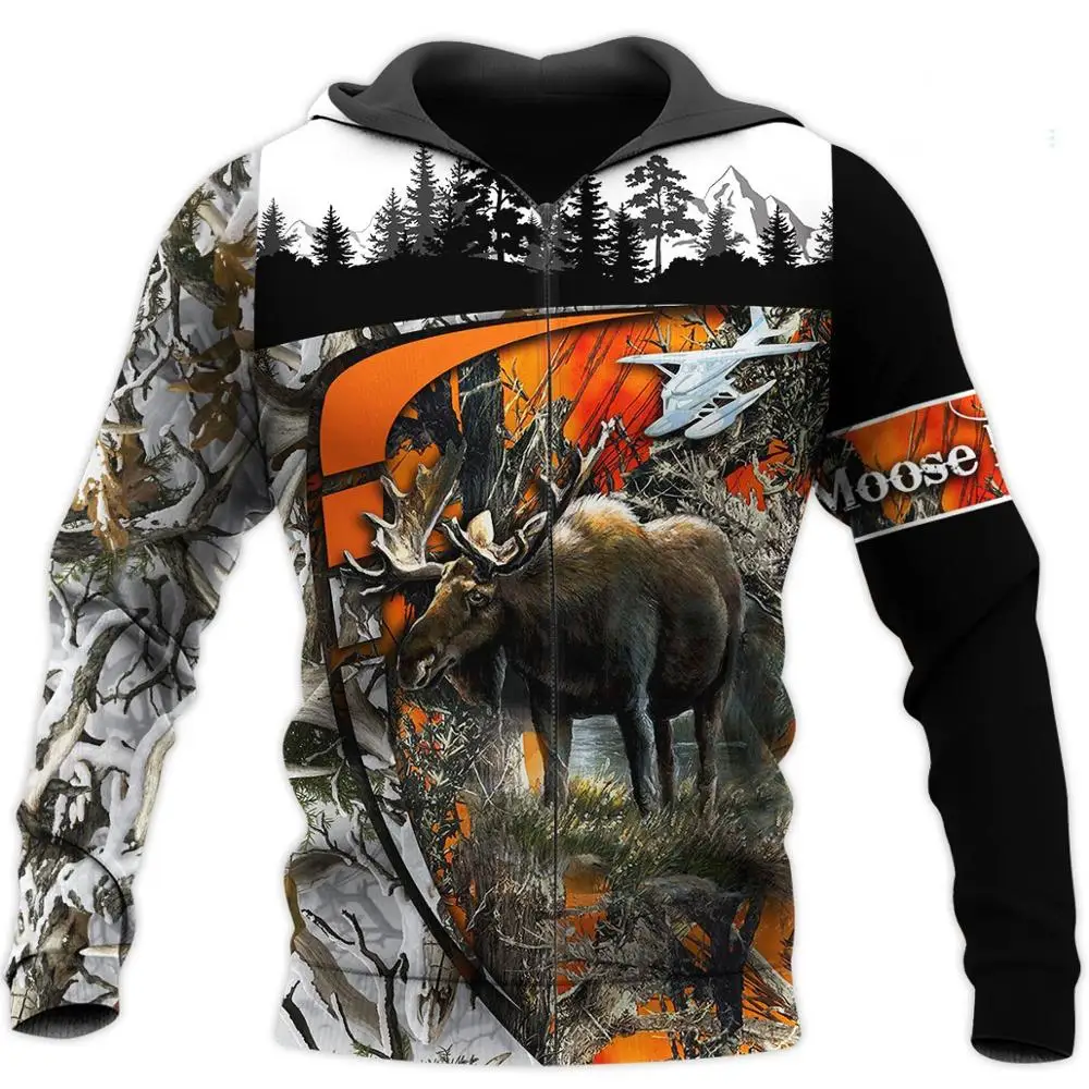 

Amazing Moose Hunting 3D Print Hoodies men/women Harajuku Fashion Hooded Sweatshirt Autumn Hoody Casual streetwear hoodie SL-451