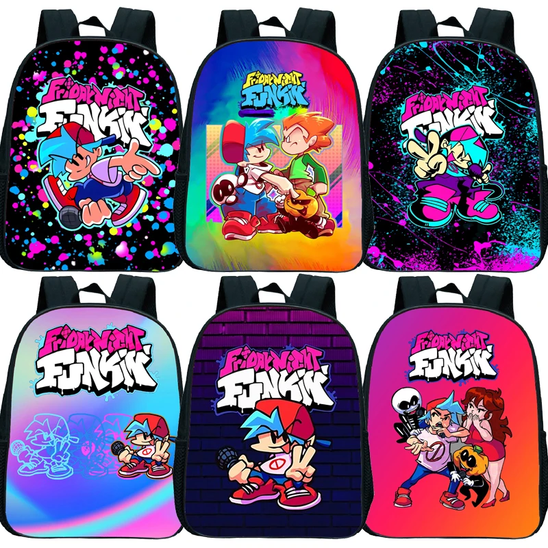 Friday Night Funkin Mini Backpack for Baby Boys Girls Mochila Toddler Kids Cartoon Kindergarten Knapsack Children Anime Rucksack