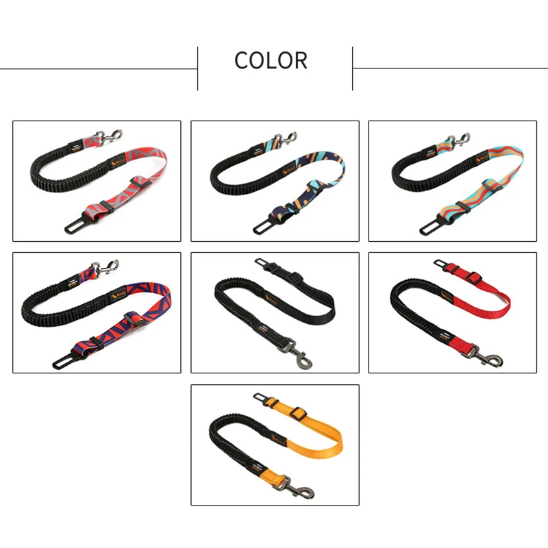 Vehicle Car Pet Dog Seat Belt Adjustable Safety Belt For Dog In The Car Belt Accessories Travel Elastic Dog Leash Clip Harness