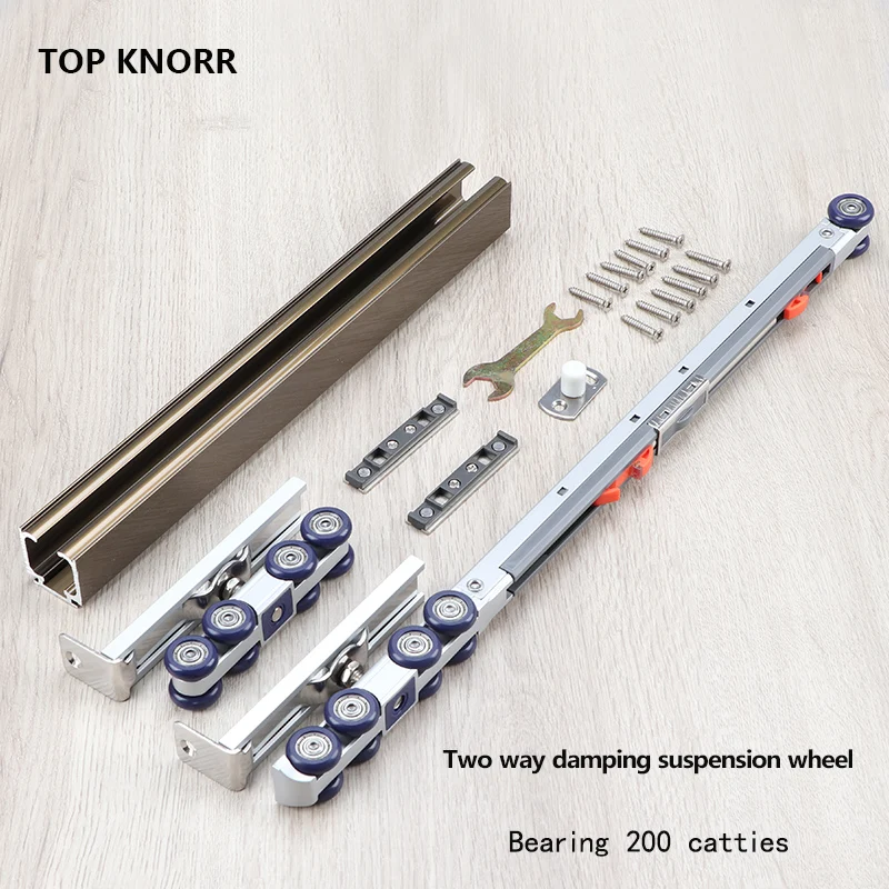 TOPKNORR  Sliding Door Heavy Line Wooden Door Hanging Rail Pulley Kitchen Door Bathroom Slides