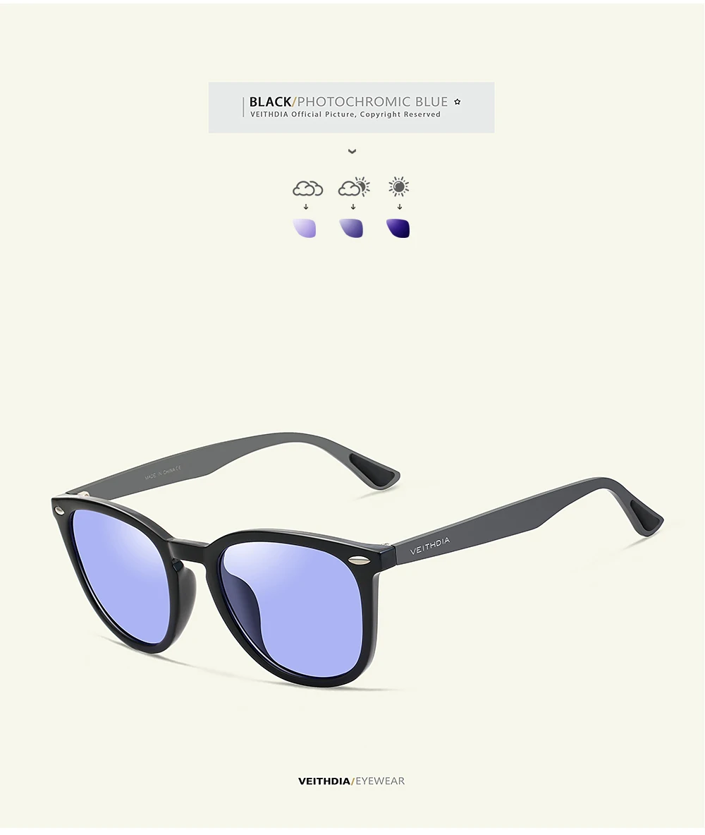 VEITHDIA Marke Sonnenbrille Aluminium + TR90 männer Photochrome Spiegel Sonnenbrille Brillen Vintage Outdoor Brillen Für Frauen 6116 – Detail 20