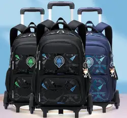 ZIRANYU-mochila escolar con ruedas para niños, morral con ruedas, mochila rodante