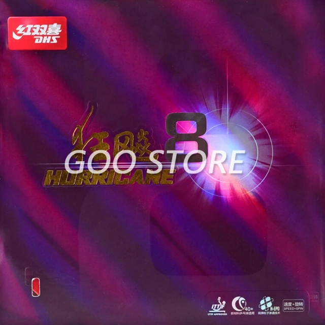 Guma do tenisa stołowego DHS Hurricane 8 DHS Hurricane-8 Pips-In Oryginalna gąbka do ping-ponga DHS