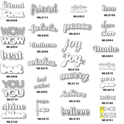 2022 New Arrival Metal Stratified Wish Word Letter Cutting Dies for Scrapbooking Greeting Card Making Stencils Paper Craft