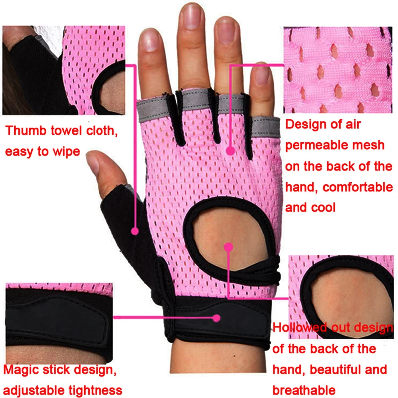 Coolfit Atmungsaktiv Fitness Handschuhe Gewichtheben Für Schwere Übung Sport Gym Handschuhe Frauen Körper Gebäude Nicht-Slip Halb Finger