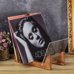 Vinyl Record Storage Holder Record Stand Album Storage Display Stand-Store and Holds Up to 50 Albums,DVDs