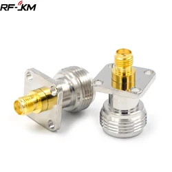 1Pcs N Type Female To SMA Female RF Connector Adapter Test Converter 4 Hole Flange Panel