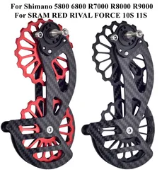 Bicycle Rear Derailleur Carbon fiber Ceramic 13T 17T pulley Guide Wheel for Shimano 5800 6800 R7000 R8000 SRAM RED RIVAL FORCE