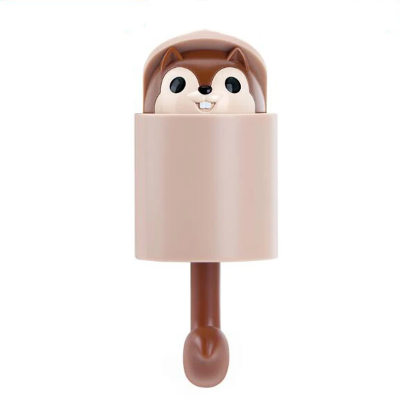 Squirrel Creative Strong Viscose Wall Hanging Cute Cartoon Kitchen Dress Hat Decorative Hook
