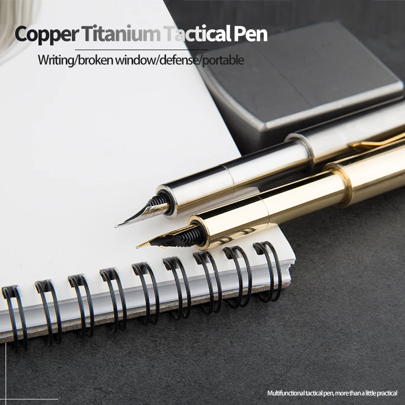 Copper Titanium Multifunctional Tactical Pen Outdoor Self-defense Supplies Self-defense Tool Carry It With You