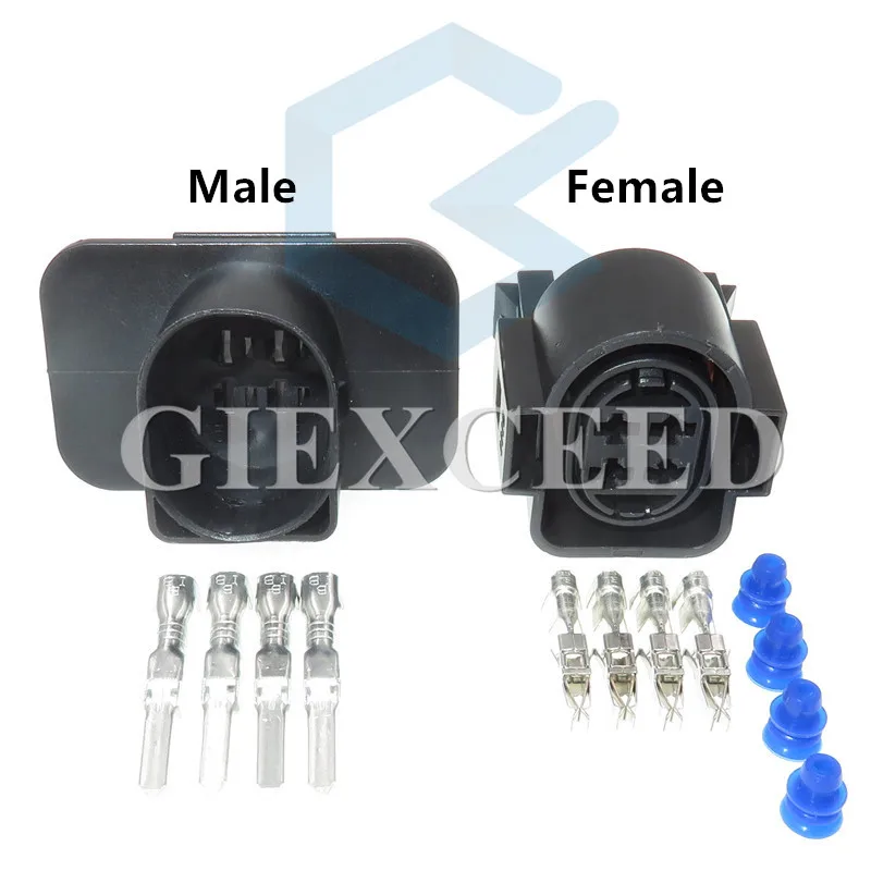 4 Pin 1H0973734 Auto Car Light Lamp Sockets Automotive AC Assembly Female Male Connector 1H0 973 734 For Audi