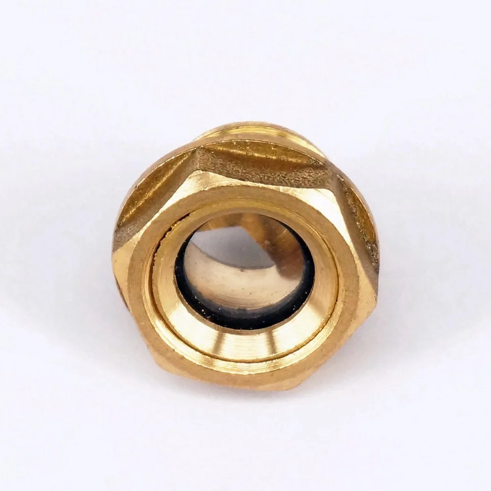 Sizes Metric BSPP Thread Male Brass Oil Level Sight Glass Window Hex Head For Air Compressor Gearbox