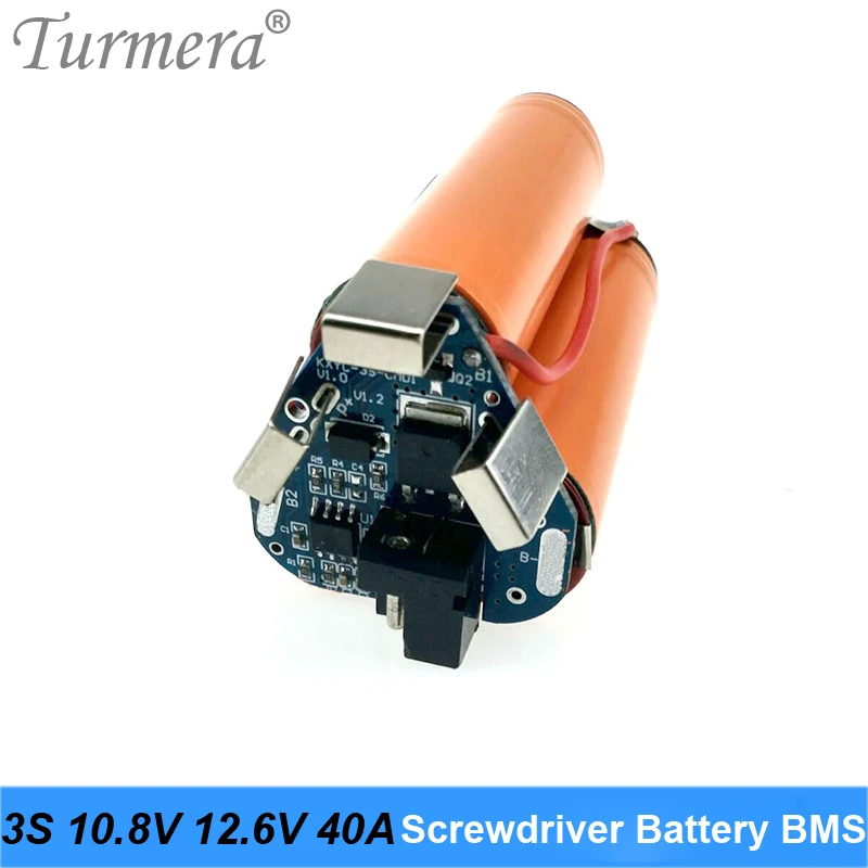 스크루드라이버용 리튬 배터리 보드 BMS, 3S 10.8V 12.6V 40A, 18650 슈라 슈리카 배터리, 3S 12V 배터리 교체 사용 Turmera