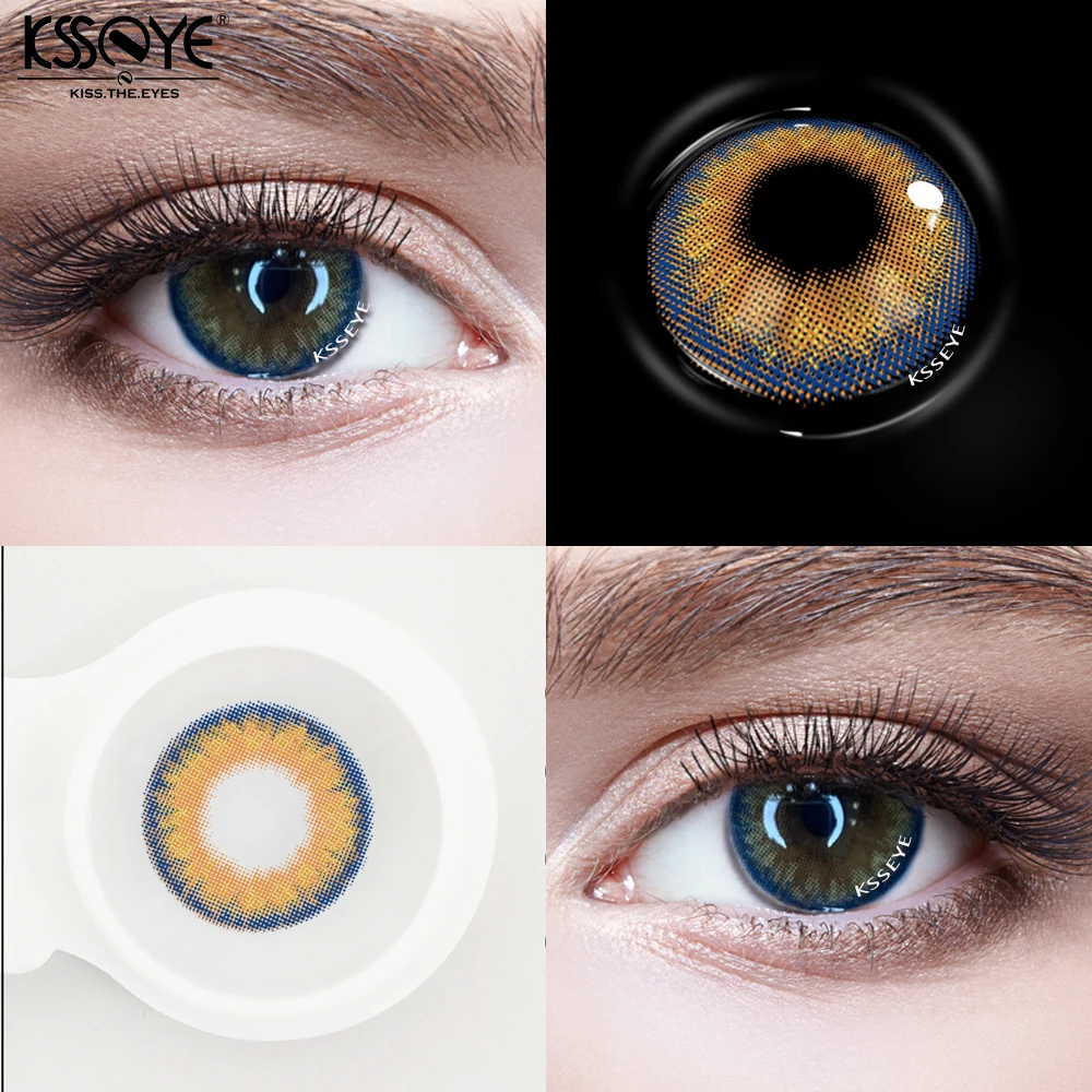 KSSEYE 2pcs/pair Pro Color Contact Lens Eye Color Cosmetic Color Contact Lens Beauty Eye Contact Lenses
