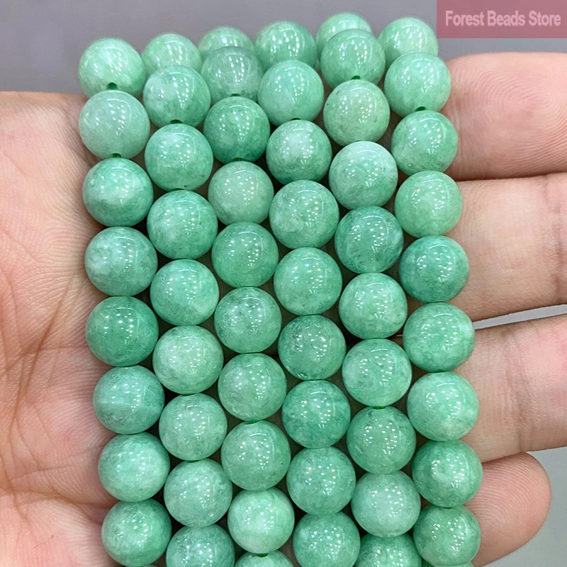 Natural Stone Light Green Jasper Jade Round Beads for Jewelry Making Diy Charm Bracelet Necklace Ear Studs 15