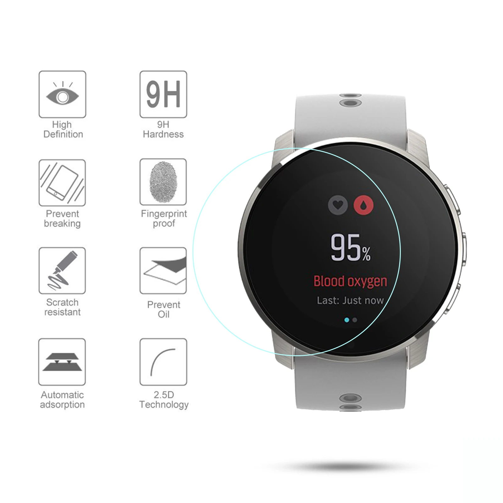 Protecteur d'écran pour montre connectée SUUNTO 9 PEAK, 3 paquets, en verre trempé 9H 2.5D HD, anti-rayures, sans bulles