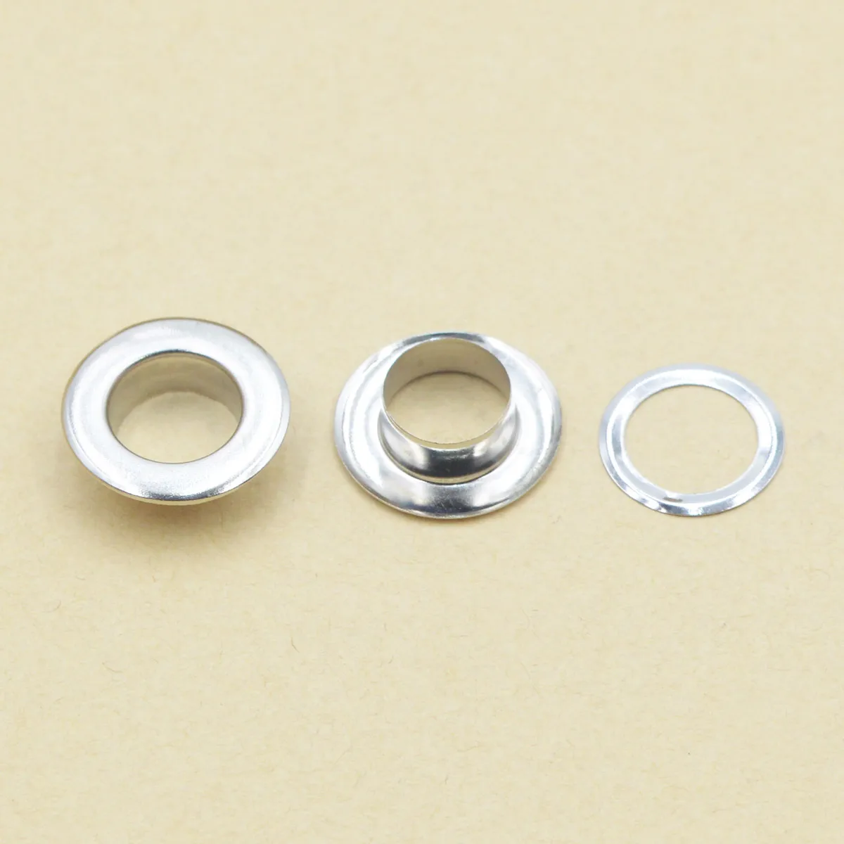 Brass Material Silver Color 4mm 5mm 6mm 8mm 10mm 12mm Flat Face Grommet Eyelet With Washer Leather Craft Bags Shoes Belt Cap