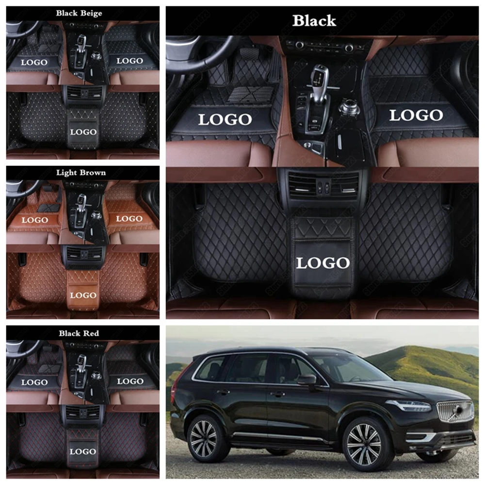 Car Floor Mats for Volvo S40 S60 S80 S90 XC40 XC60 XC70 XC90 V40 V60 V90 C30 Custom Made Leather Sedan Foot Rugs Mat Auto Carpet