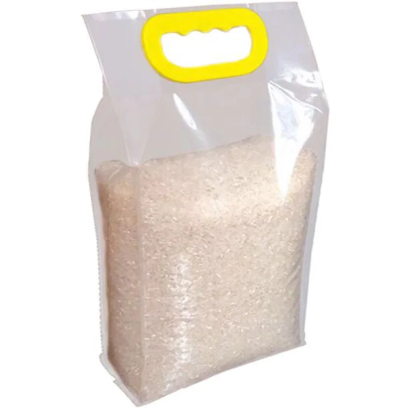 10pcs Transparent Food Vacuum Bag Accordion Pocket Rice Beans Package Bellows Pocket 2.5kg 5kg Rice Bags