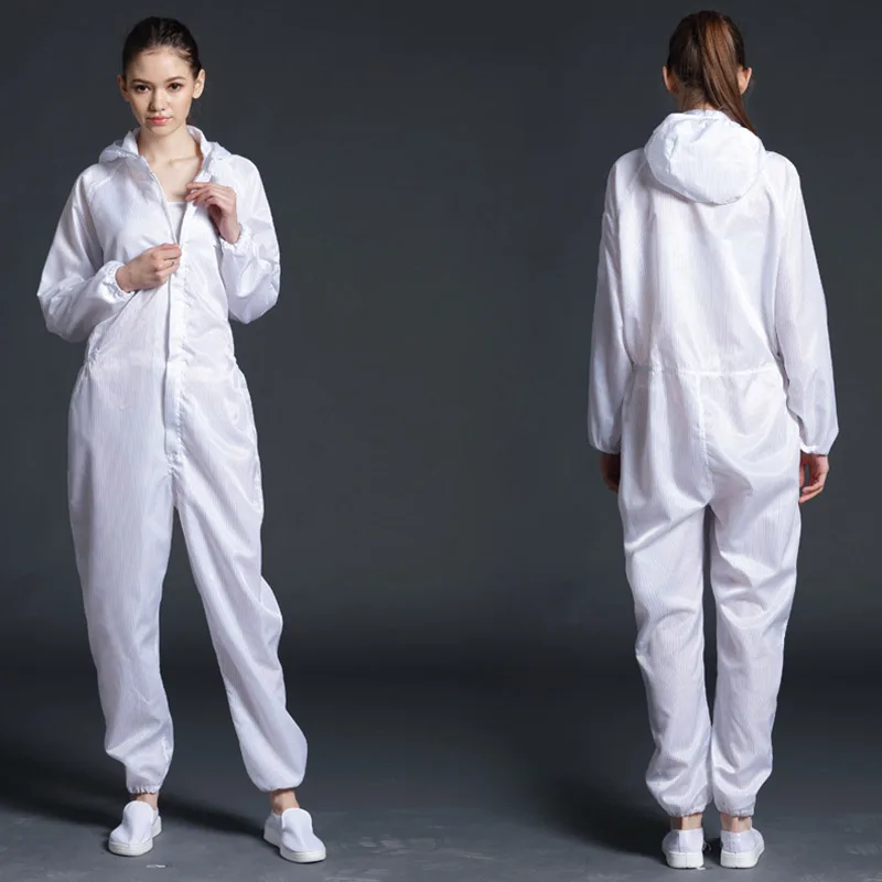 Mono de una pieza antiestático a prueba de polvo, ropa de trabajo limpia con capucha para sala limpia, ropa de pintura, monos protectores Unisex