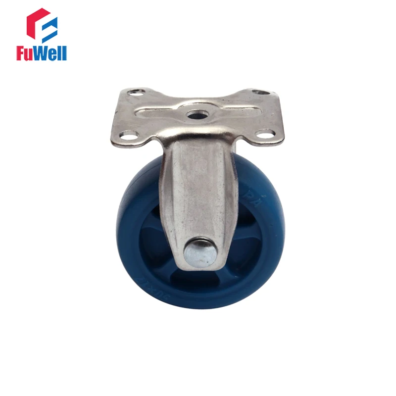 2pcs Fixed Furniture Caster Wear Resistant 1/1.25/1.5/2Inch Furniture Caster Wheel PA Nylon Cradle Office-Chair Caster Wheel