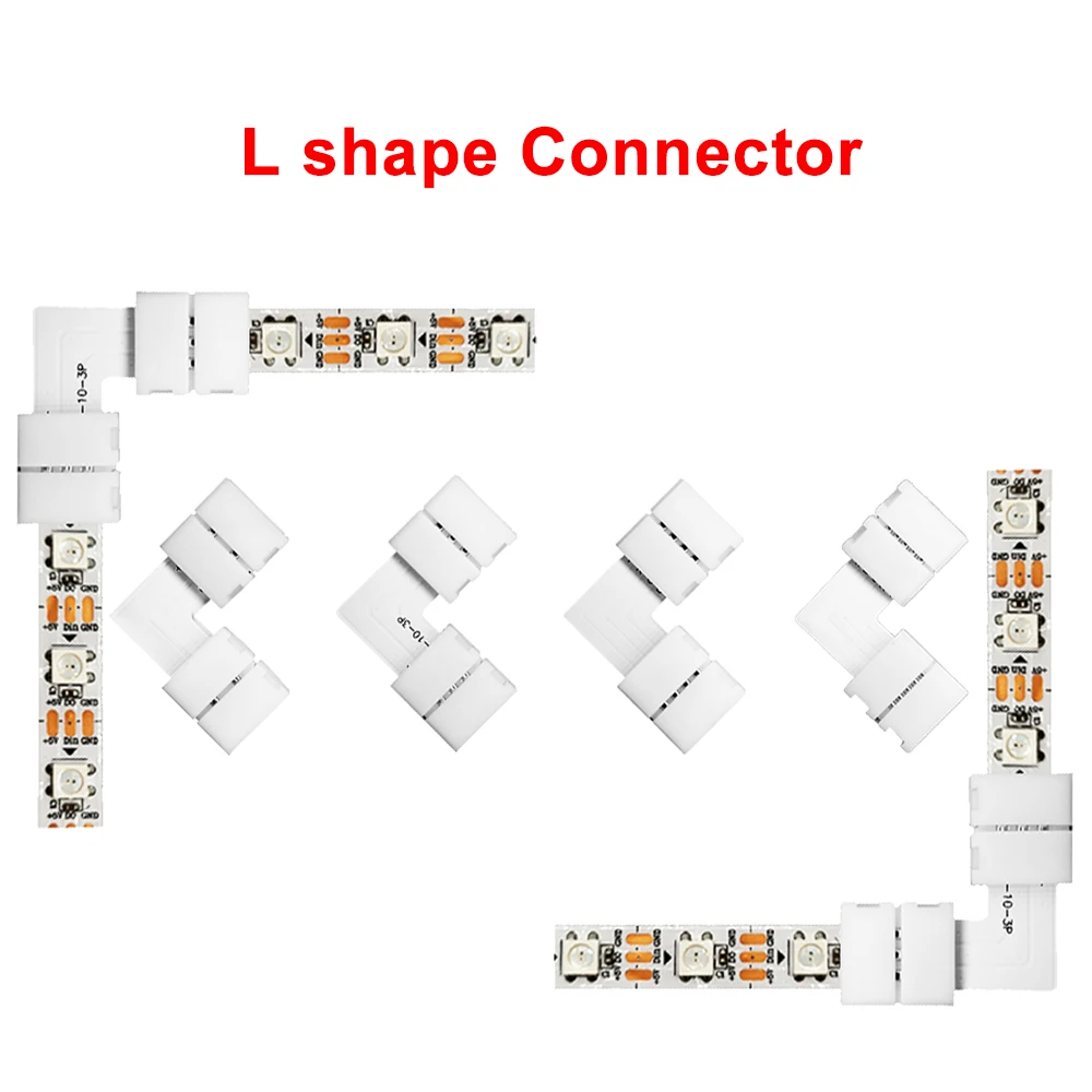 10MM T L X Connector Fast Solderless Shape 2pin 3pin 4pin 5pin For Individually Addressable WS2811/WS2812B/WS2813/WS2815 Strip