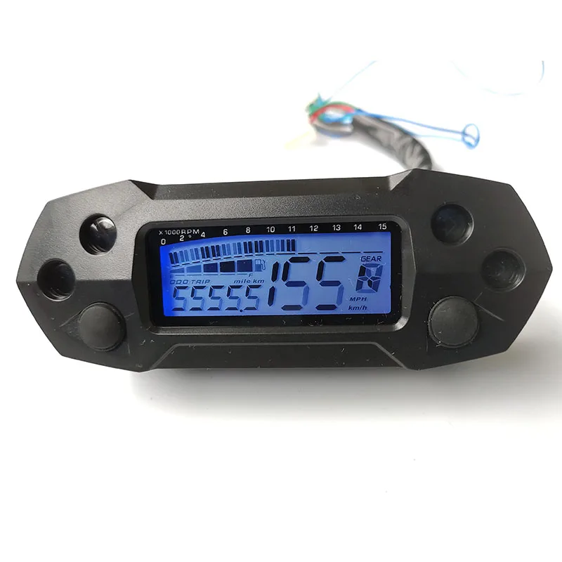 Universale Per 1,2,4 Cilindri 15000RPM Moto Tachimetro LCD Digitale Elettrico Modificato Mini Misuratore di Velocità Regolabile Contachilometri