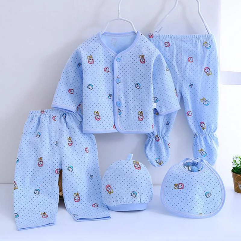 Bekamille Baby Set Newborn Cotton Underwear Sets Newborns infant cartoon bear Suit Baby Clothing 5 pcs/set 6 colors