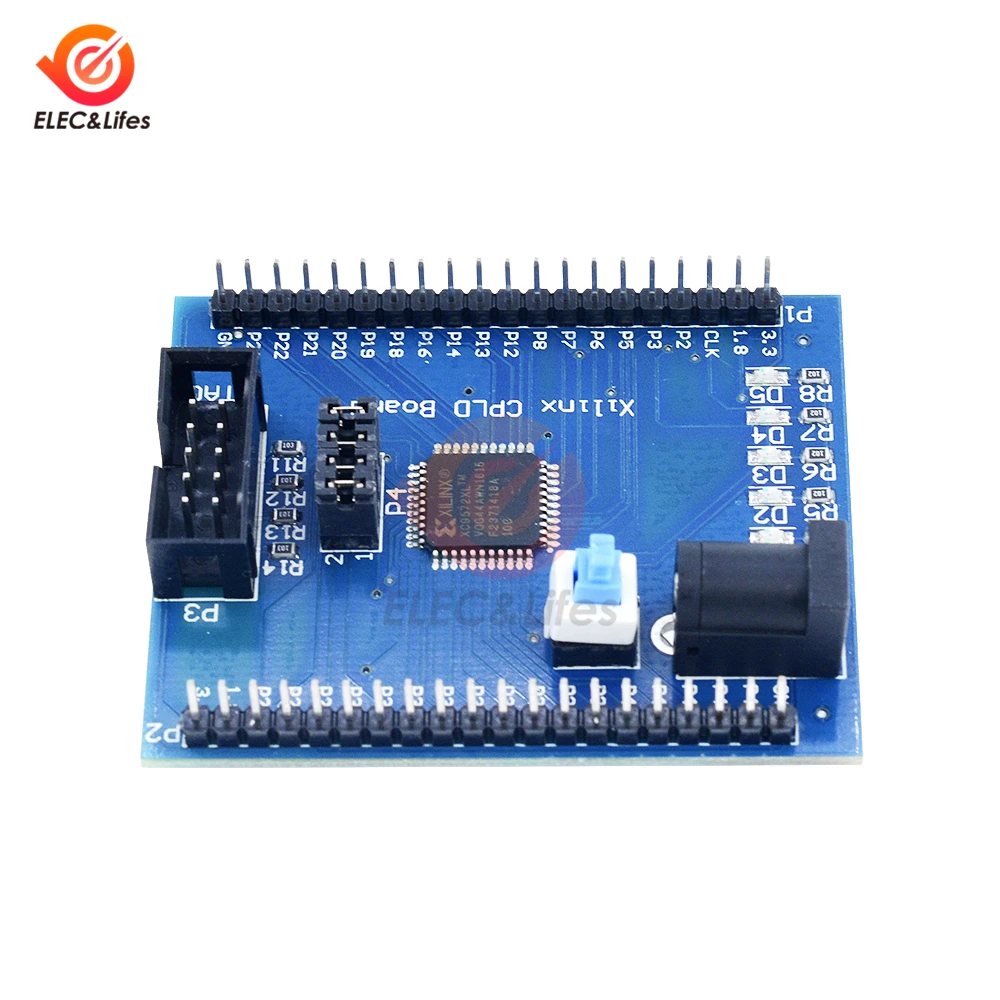 Imagem -02 - Xilinx Xc9572xl Cpld Placa de Desenvolvimento Placa de Ensaio Placa de Aprendizagem Jtag Interface dc Fonte de Alimentação com Interruptor