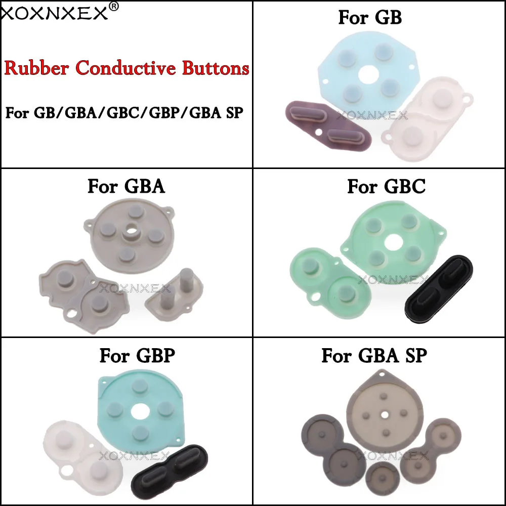 1 مجموعة أزرار موصلة مطاطية وسادة B D لـ GameBoy Classic GB GBA GBC GBP GBA SP سيليكون بدء اختيار أجزاء إصلاح لوحة المفاتيح